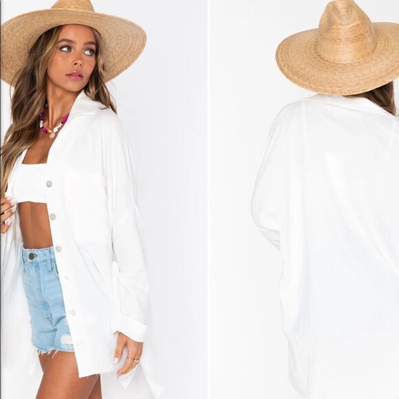 NWOT Johns Button Down Shirt Show me Your Mumu M - Picture 3 of 12